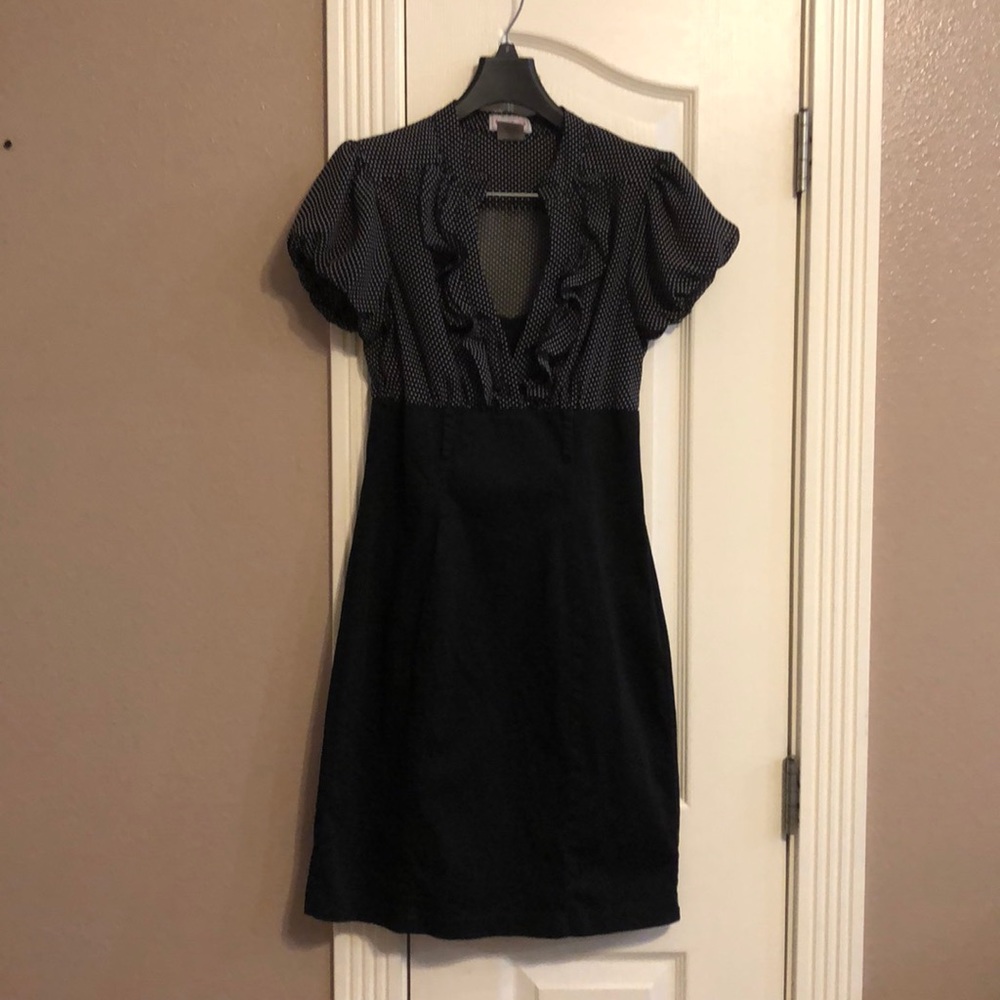 One piece faux two piece pencil skirt dress